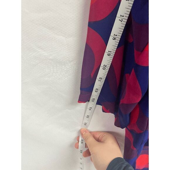 Isaac Mizrahi New York Womens Tunic Long Sleeve Sheer Blouse Multicolored Medium - Picture 4 of 6